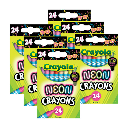 Neon Crayons, 24-Count Packs, 6-Pack Bundle