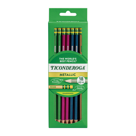 Metallic No. 2 HB Pencils, Assorted Colors, 18-Pack