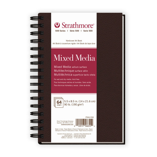 500 Series Mixed Media Art Book, Natural White, 32 Sheets, 5.5 x 8.5 Inches