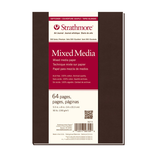 500 Series Mixed Media Art Book, Soft Cover, 64 Sheets, 5.5 x 8 in.