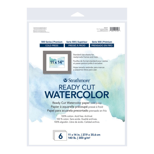 500 Series Cold Press Watercolor Paper, 11 x 14 in., 6 Sheets