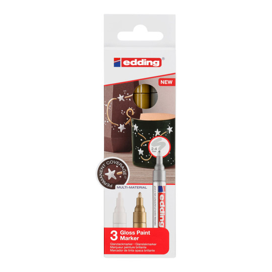 Metallic Gloss Paint Markers, Set of 3