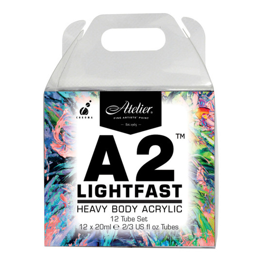 Heavy Body Lightfast Artist Acrylic Paint Set, 12 Colors