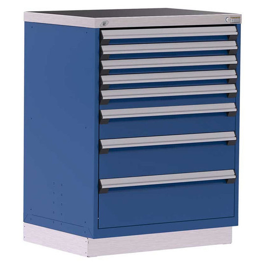 8-Drawer Heavy-Duty Modular Cabinet, 36"W x 27"D x 48"H - With Dividers