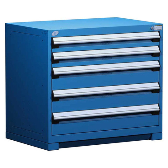 5-Drawer Heavy-Duty Modular Cabinet, 36"W x 24"D x 32"H - With Dividers - Drawer heights: 2 4"H, 3 6"H