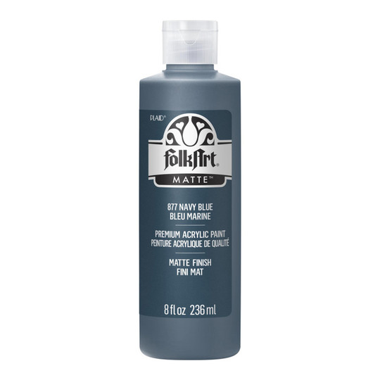 Matte Navy Blue Acrylic Craft Paint, 8 oz.