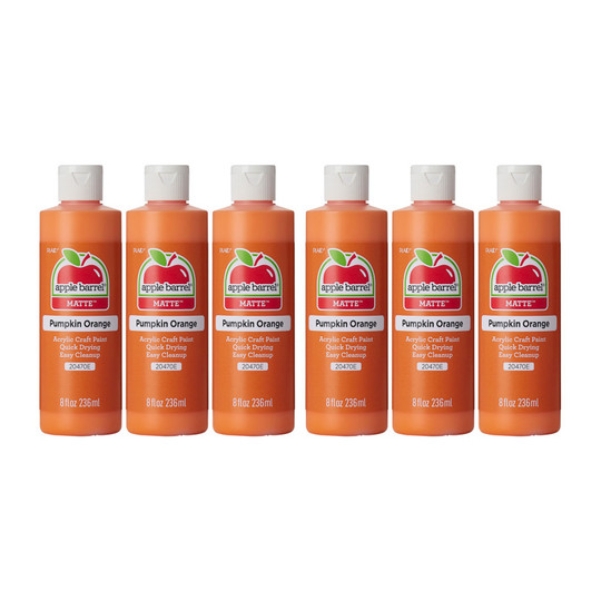 Matte Acrylic Paint, Pumpkin Orange, 8 oz., Pack of 6