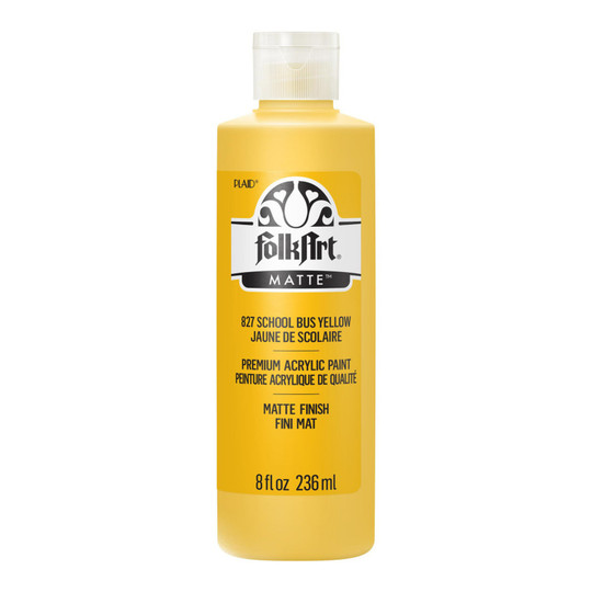 Matte Acrylic Paint, 8 oz, School Bus Yellow