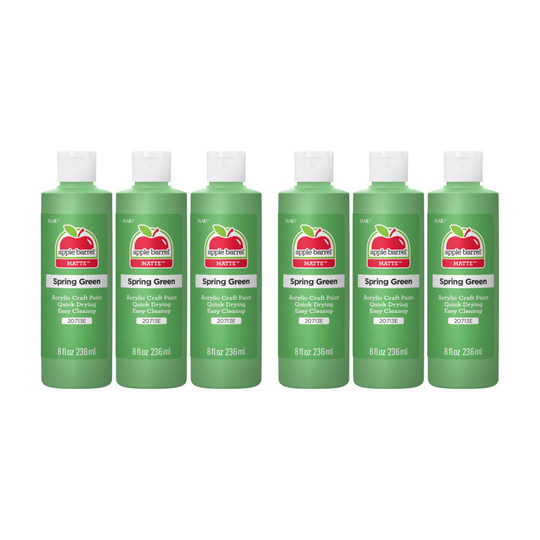 Matte Acrylic Paint, Spring Green, 8 oz Bottles, Pack of 6