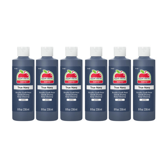 Matte Acrylic Paint, True Navy, 8 oz. Bottles, Pack of 6