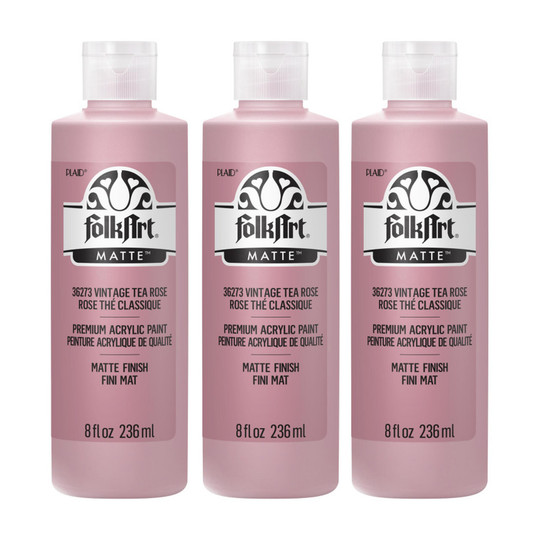 Matte Acrylic Craft Paint, Vintage Tea Rose, 8 oz., Pack of 3