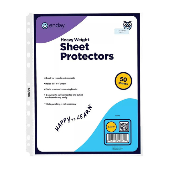 Heavyweight Clear Top-Loading Sheet Protectors, 50-Pack