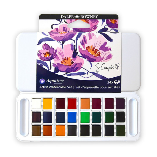 Shayda Campbell 24-Color Watercolor Half Pan Palette Set