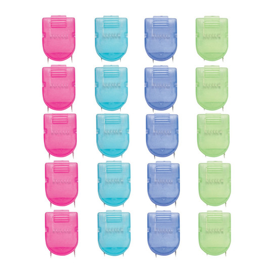 Cool Color Wall Clips for Fabric Panels, 40-Sheet Capacity, Pack of 20