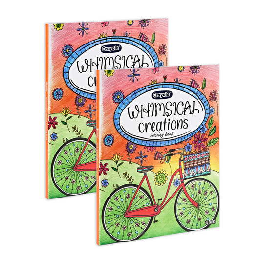 Whimsical Creations Adult Coloring Books, 40 Pages, Pack of 2