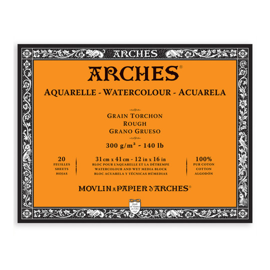Natural White Rough Watercolor Paper Block, 12 x 16 in., 20 Sheets