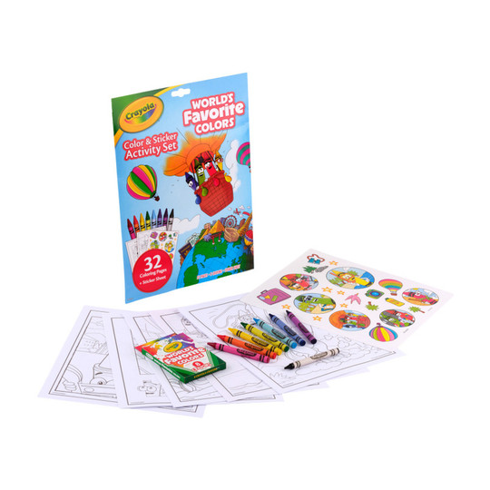 Favorite Colors Coloring and Sticker Activity Set with Crayons
