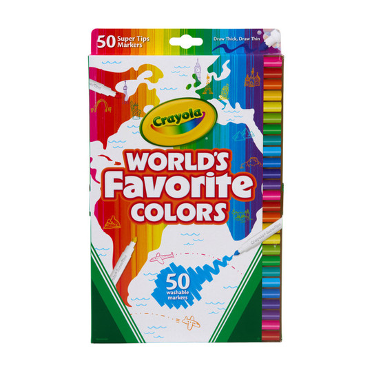 SuperTips Assorted Color Markers, 50-Pack