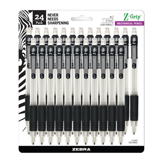 Black 0.7 mm Mechanical Pencils, 24-Pack