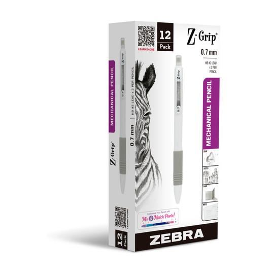 White 0.7 mm Mechanical Pencils, 12-Pack