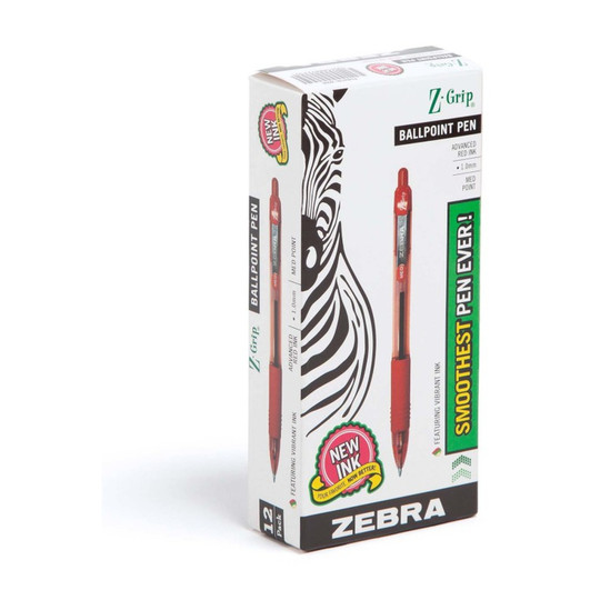 Retractable Red Ballpoint Pens, 1.0 mm, Dozen
