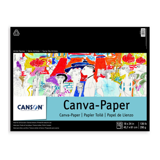 Artist Canvas Pad with Foldover Binding, 18 x 24 in., 10 Sheets