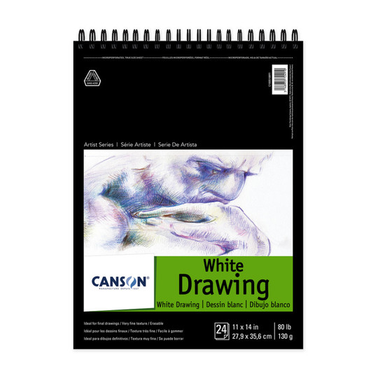 Artist Series Bright White Top-Wire Drawing Pad, 11 x 14 in., 24 Sheets
