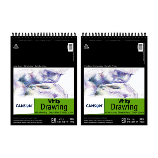 Bright White Top-Wire Drawing Pad, 11 x 14 in., 24 Sheets, 2-Pack