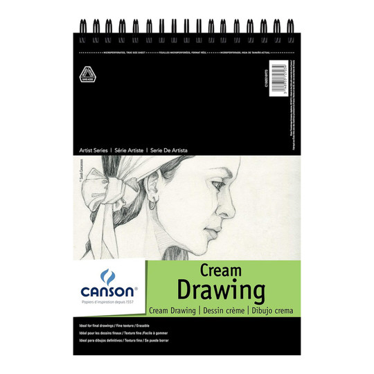 Cream Drawing Paper Pad, Top Wire Bound, 60 Sheets, 9 x 12 Inches