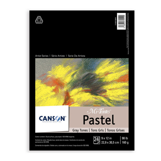 Artist Series Mi-Teintes Pastel Pad, Gray Tones, 9 x 12 in., 24 Sheets