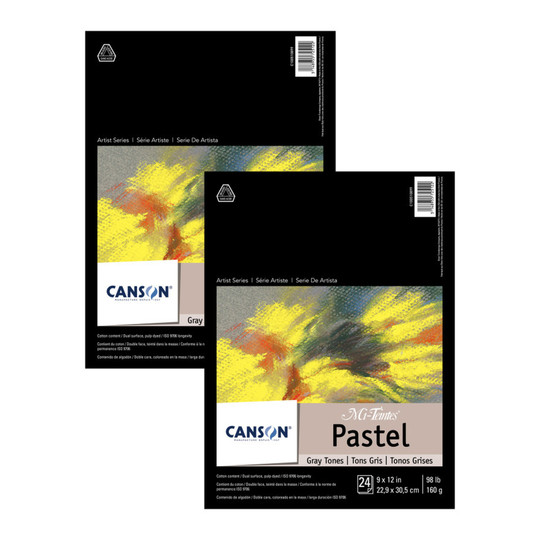 Artist Series Gray Tones Pastel Pad, 9 x 12 in., 24 Sheets, Pack of 2