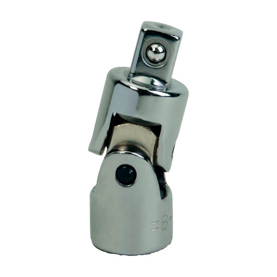 3/8-inch drive universal joint with ball-and-spring socket retention and chrome finish