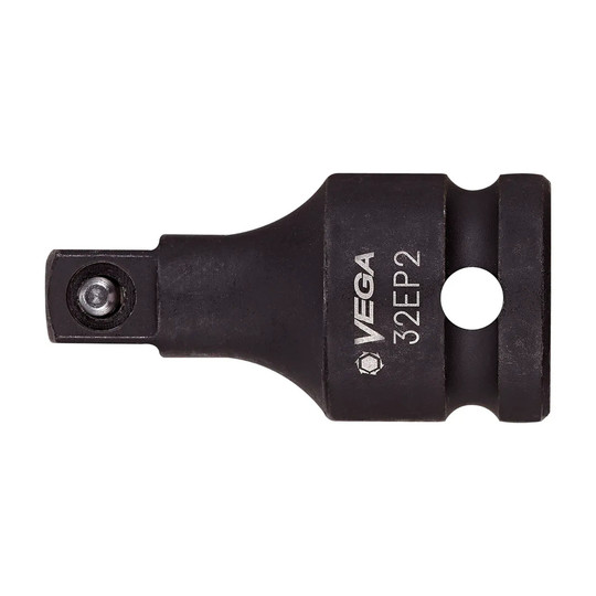 Black 1/2 in. x 3/8 in. impact socket adapter with ball lock
