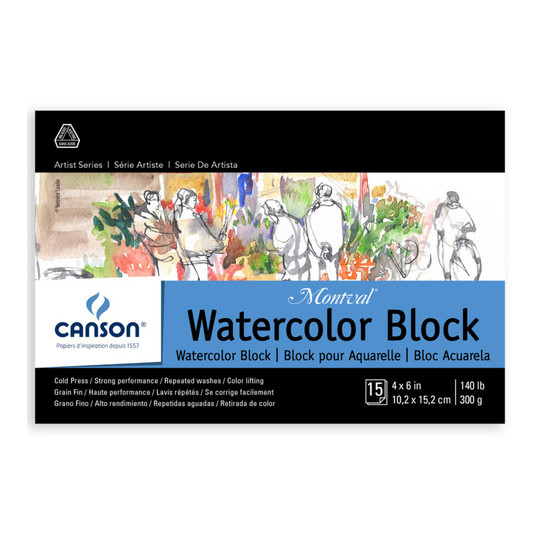 Artist Series Watercolor Paper Block, 4 x 6 Inches, 15 Sheets