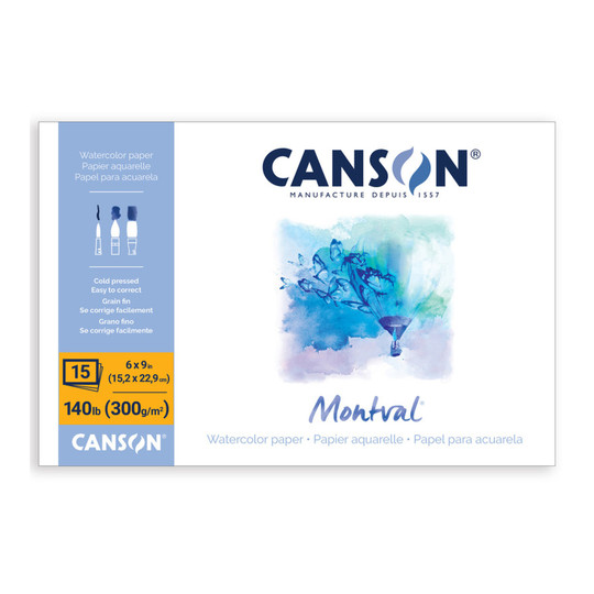 Artist Series Montval Watercolor Paper Block, 6 x 9 in., 15 Sheets