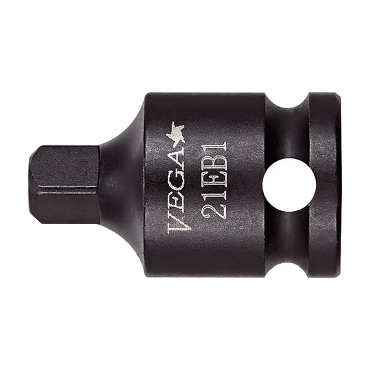Black 3/8 in. x 1/4 in. impact socket adapter with ball-lock connection