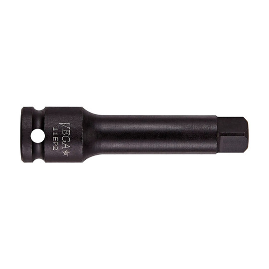 Black 1/4 in. x 1/4 in. 8 in. impact socket extension with pin lock
