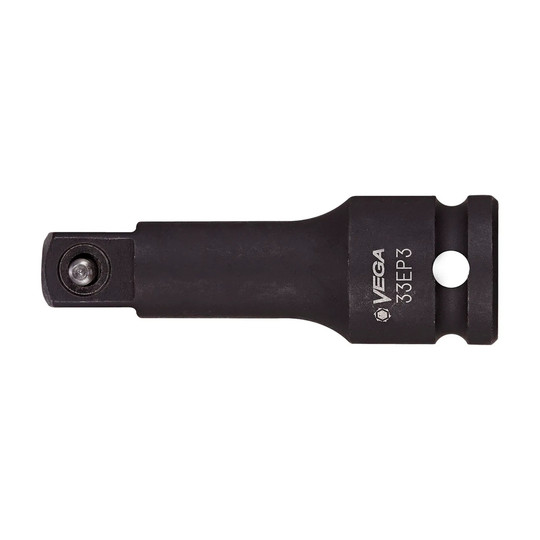 Black 1/2 in. x 1/2 in. 6 in. impact socket extension with pin lock