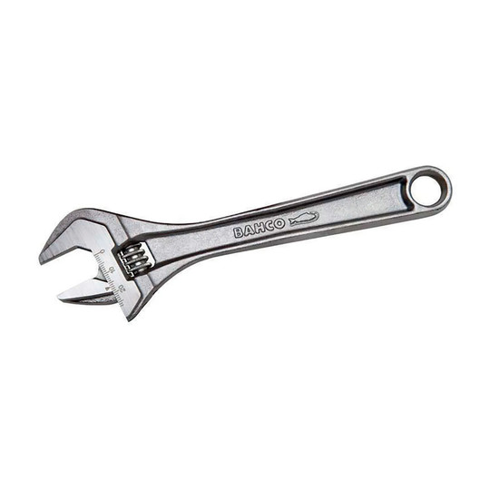 18-inch adjustable wrench with silver chrome finish