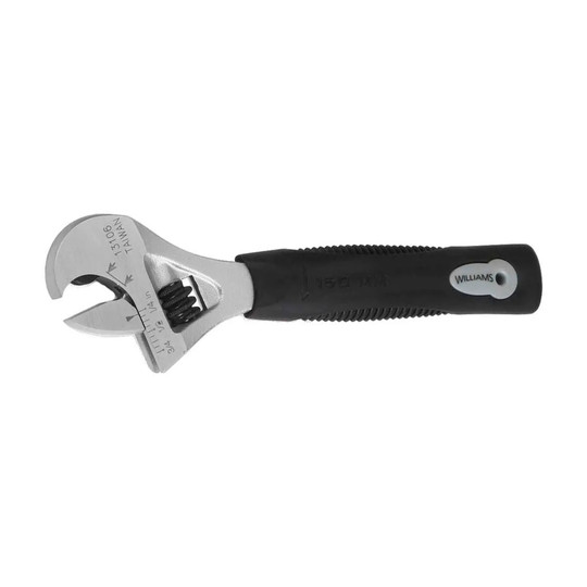 6-inch ratcheting adjustable wrench with comfort grip