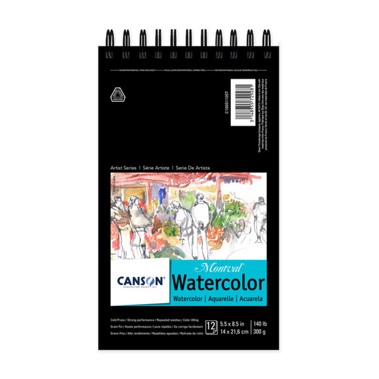 Artist Series Watercolor Pad, Top Wire Bound, 5.5 x 8.5 in., 12 Sheets