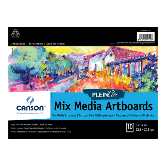 Plein Air Mixed Media Board Pad, 9 x 12 in., 10 Sheets