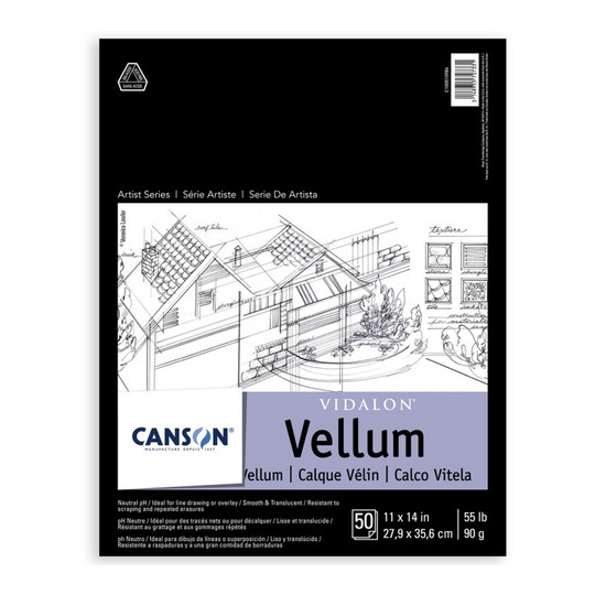 Vidalon Translucent Vellum Pad, 11 x 14, 50 Sheets
