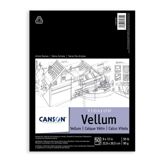 Translucent Vidalon Vellum Pad, 9 x 12 in., 50 Sheets