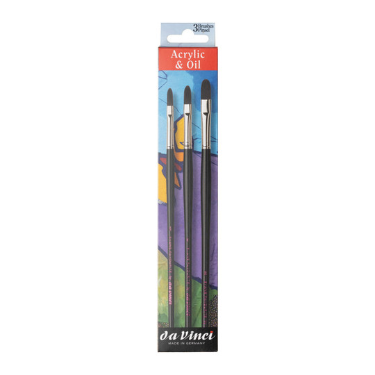 Synthetic Filbert Paint Brush Set, Sizes 4, 6 and 8