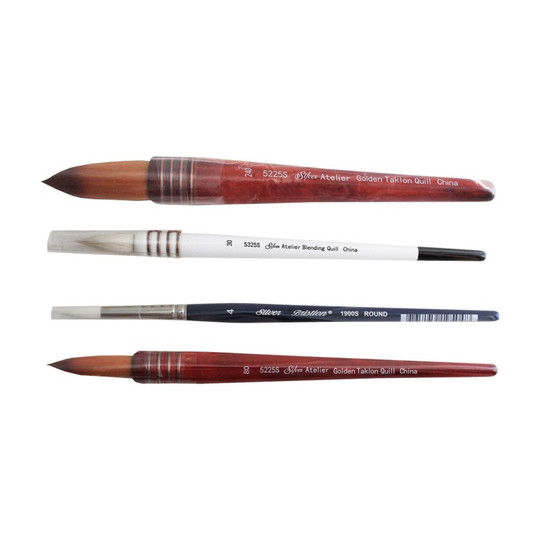 Medium Quill and Detail Round Brush Set, 4 Brushes