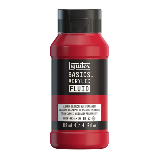 Acrylic Fluid Paint, Alizarin Crimson Permanent Hue, 118 mL Bottle
