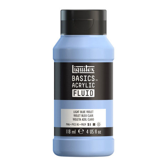 Acrylic Fluid Paint, Light Blue Violet, 118 mL Bottle