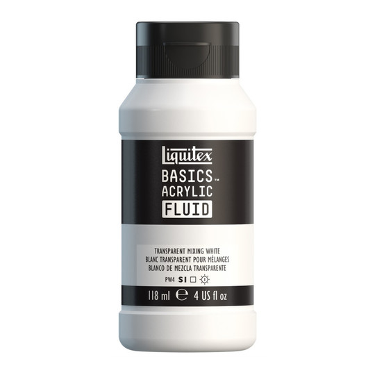 Transparent Mixing White Acrylic Fluid Paint, 118 mL