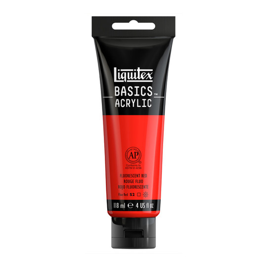 Acrylic Paint, 118 mL Tube, Fluorescent Red